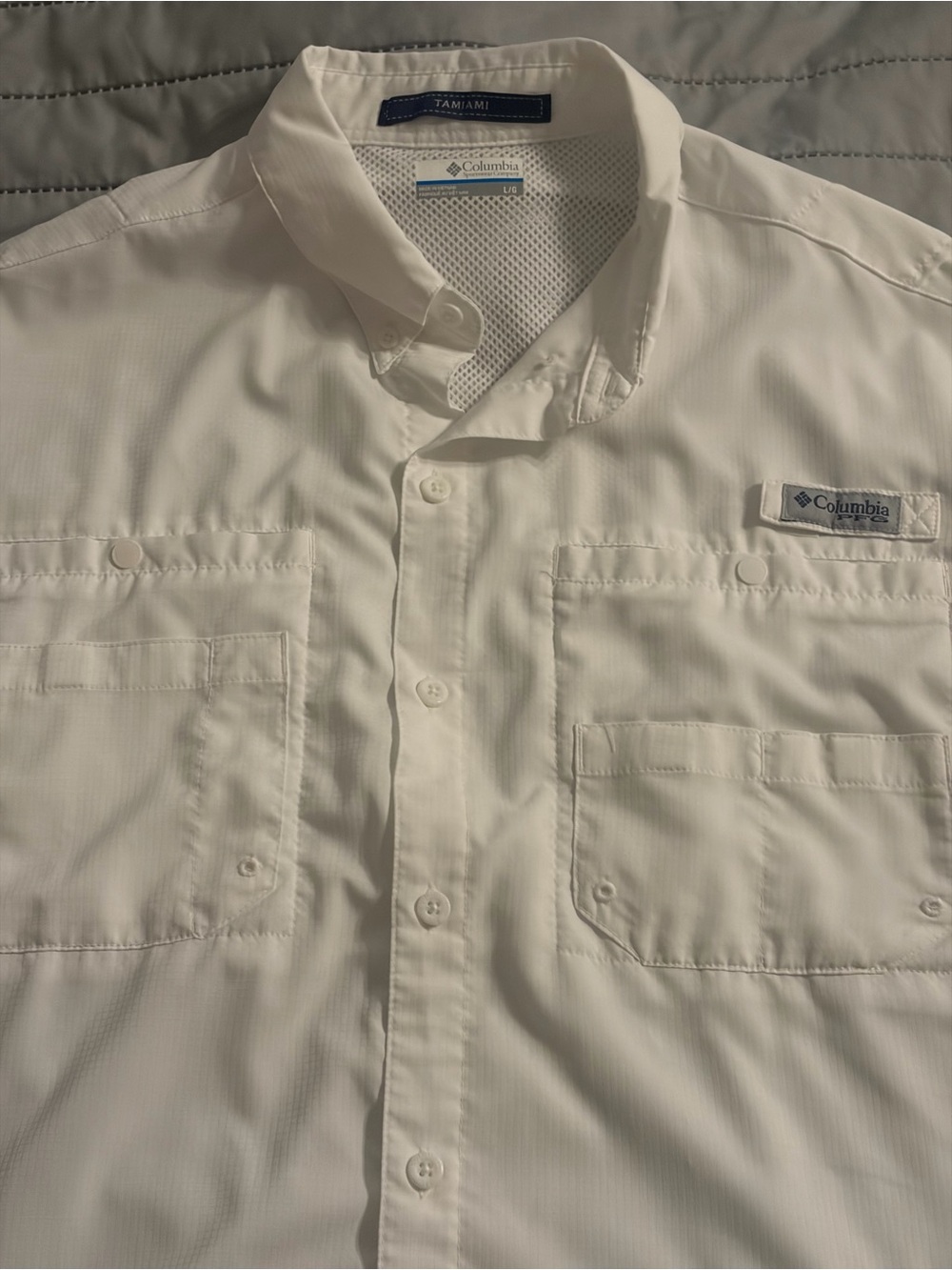 Columbia Men's White Short-Sleeve Performance Button-Down